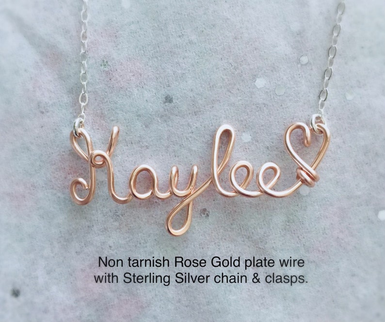Dainty Custom Wire Name Necklace Wire Name Necklace Etsy