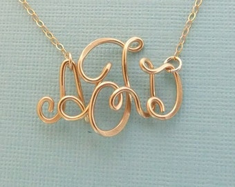 Monogram Necklace (14K Gold Filled)