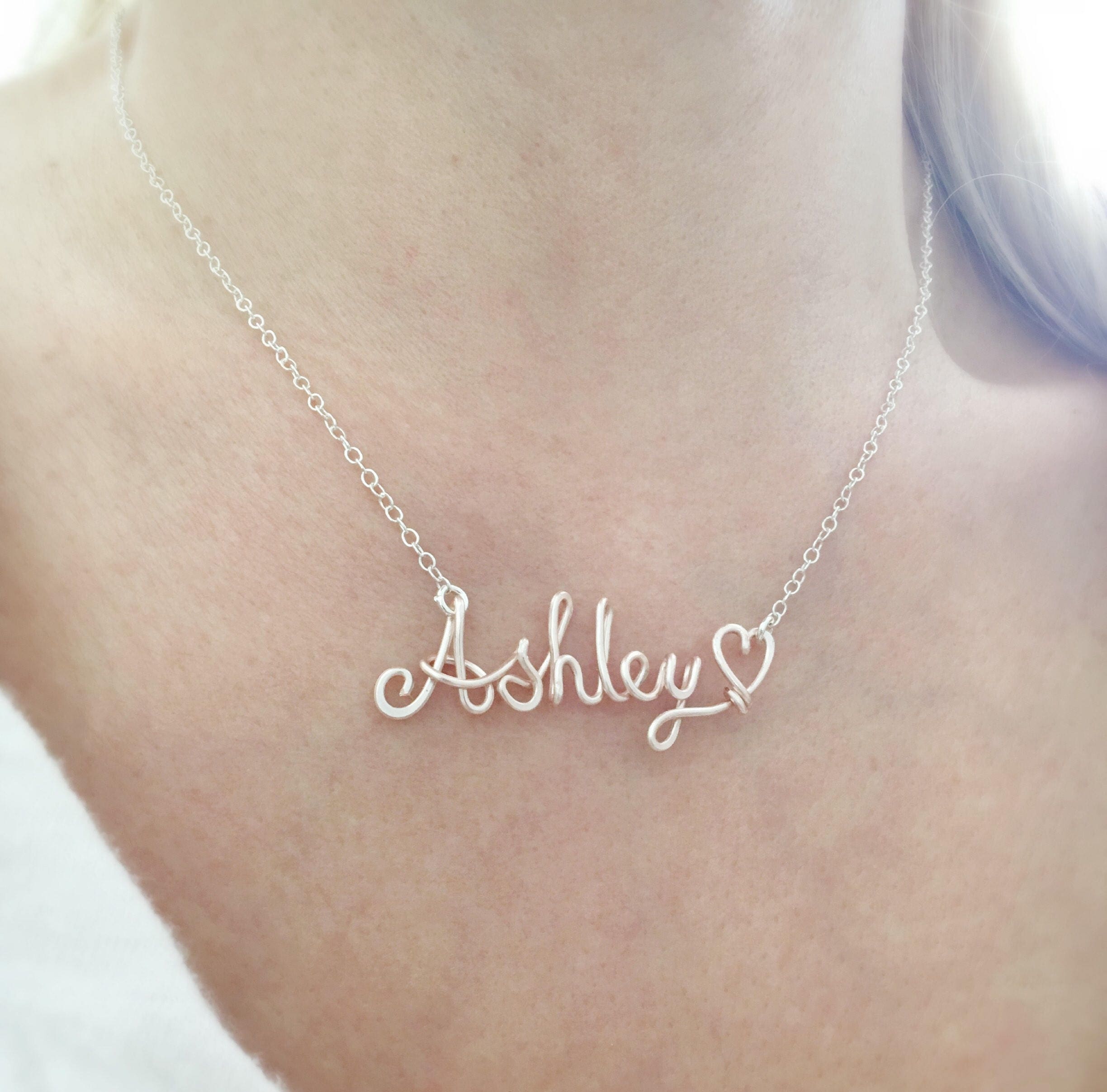 Dainty Custom Name Necklace Wire Name 