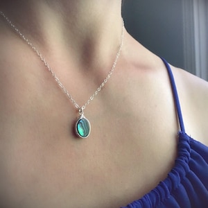 Abslone shell necklace, natural abalone shell necklace
