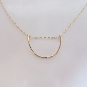Half moon necklace, 14k gold filled, 14k rose gold filled, Sterling Silver