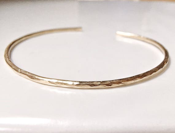 14k Gold Filled Cuff Bracelet, Thin Gold Cuff Bracelet, Skinny