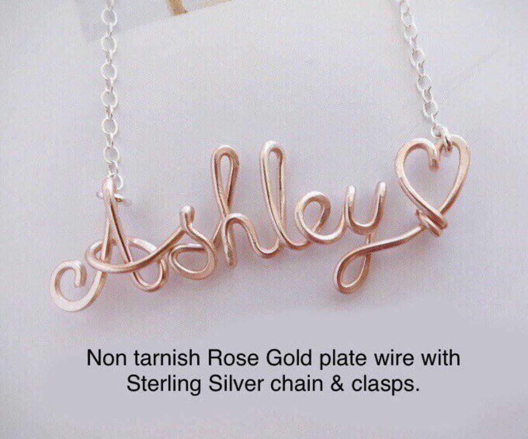 Dainty Custom Name Necklace, Wire Name Necklace, Personalized Name