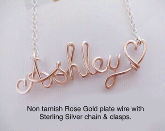 Dainty Custom Name Necklace Wire Name 
