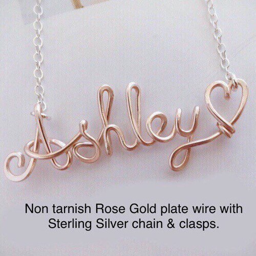 Dainty Custom Name Necklace Wire Name 