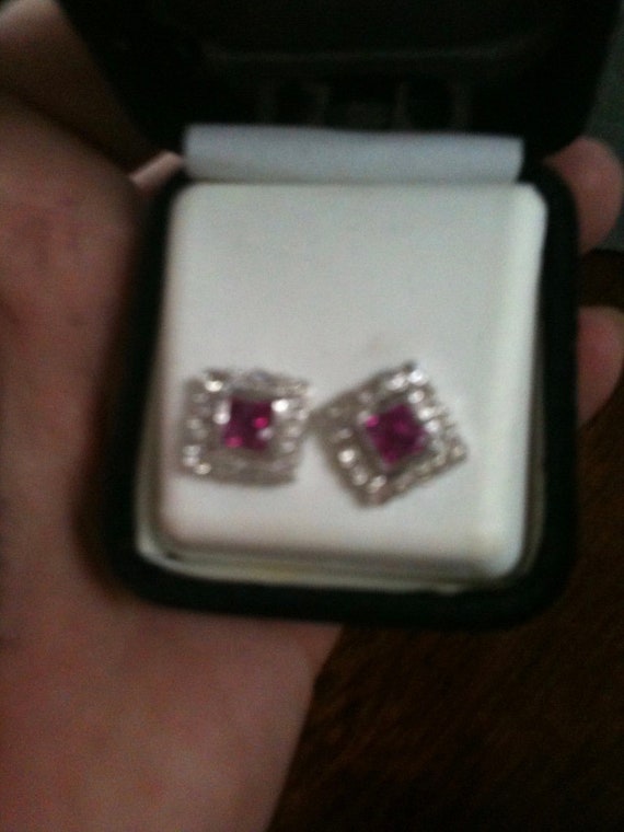 Ruby & Diamond Earrings - image 2