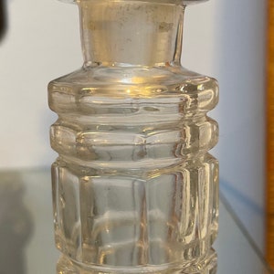 Set of 3 Mini Perfume Potion Oil Bottles Cut Glass Etched Glass