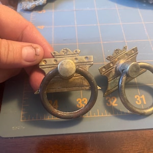 Vintage Art Deco Brass  Drawer Pulls lot of 2