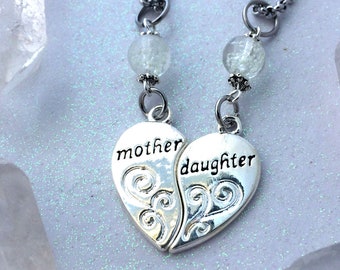 Mother Daughter glow in the dark Gift necklace Set