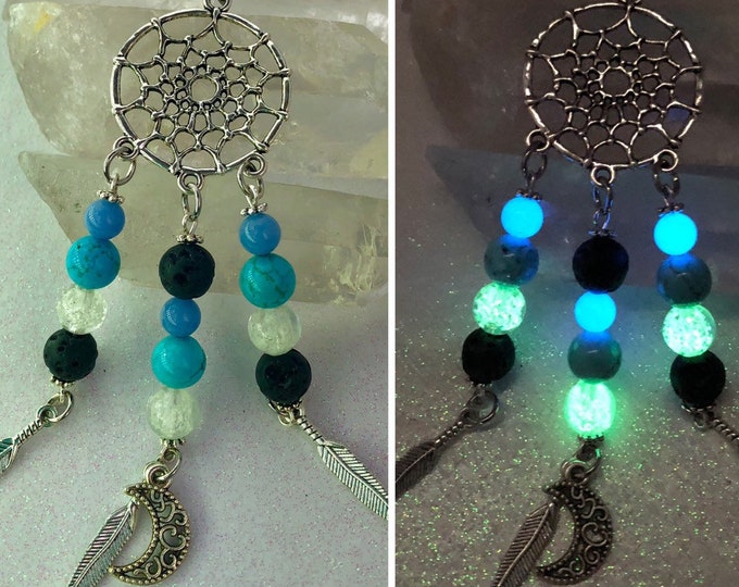 Dreamcatcher Turquoise Lava Moon Necklace