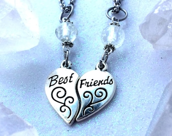 Best Friends Galaxy Glow Glass Orb Necklace