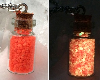 Fire Potion Necklace: Glow in the Dark Fairy Glow Jar