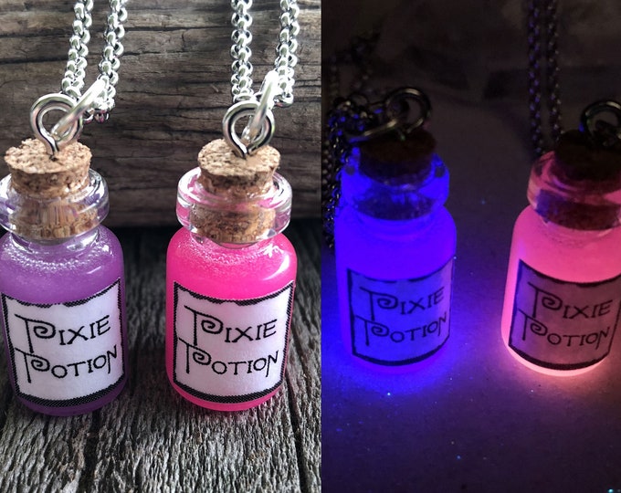 Pixie Potion Glow in the dark Jar Necklace