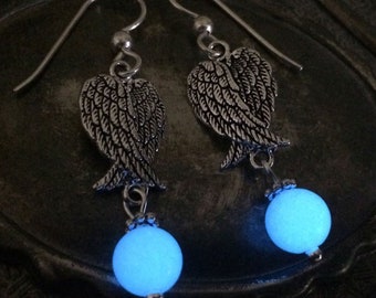 Angel Wings Glow Orb Earrings