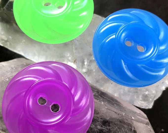 Vintage Remake Pinwheel Buttons Glow in the dark