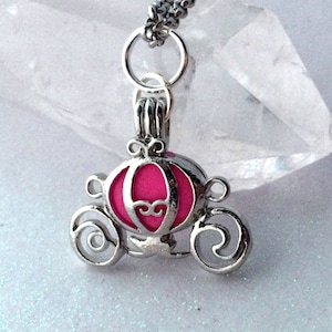 Cinderella Pumpkin Carriage Princess Fairytale Pendant Pink