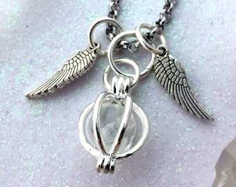 Flying Glowing Orb with Wing Charms Glow Locket