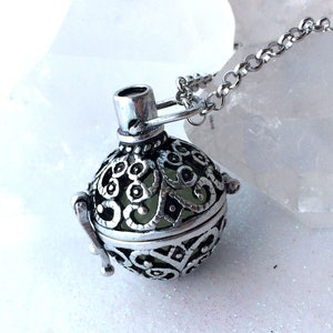 Glowing Orb Necklace Glow Locket ® Steampunk Fairy Jewelry Antiqued ...