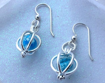 Glowing Orb Earrings for Frozen Galaxy Heart