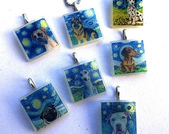 Starry Night Dogs Glow in the dark Necklace