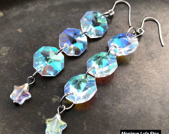 Sun-Catcher Crystal Glass Earrings