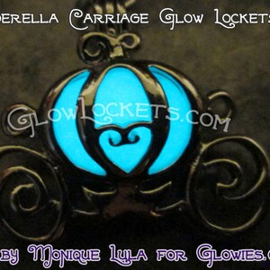 Cinderella Pumpkin Carriage Glow Locket Princess Necklace image 8