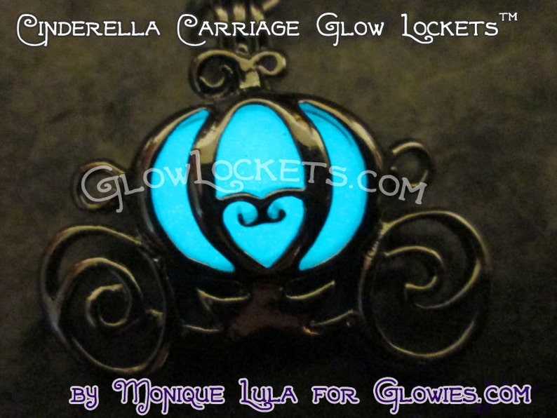 Cinderella Pumpkin Carriage Glow Locket Princess Necklace image 8