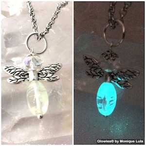 Handmade Glow Glass Firefly Necklace Fireflies