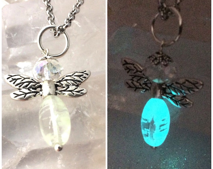 Glowing Crystal Firefly Necklace