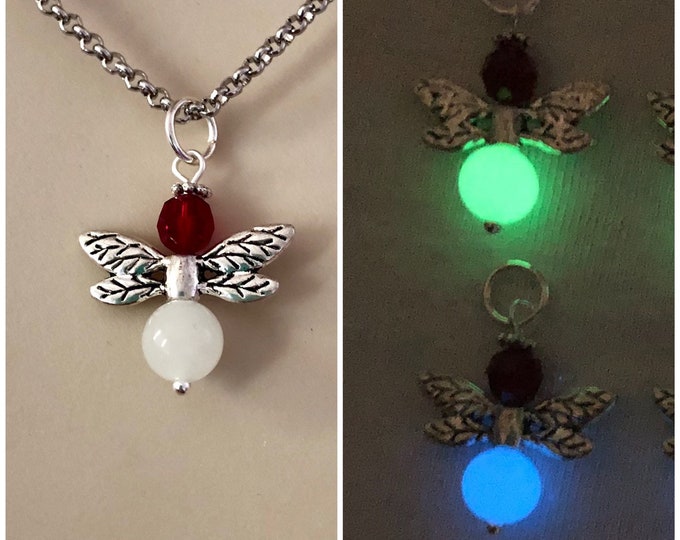 Glowing Firefly Necklace Birthstone Crystal Glow Jewelry