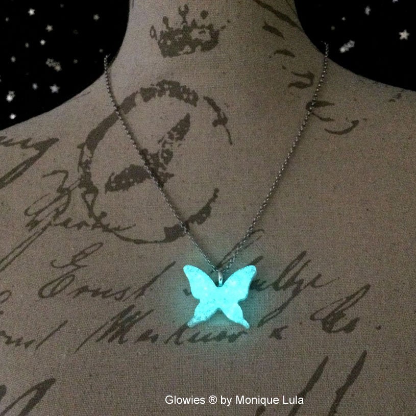 Holographic Galaxy Glowing Butterfly Necklace