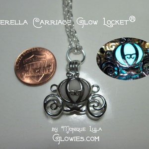 Cinderella Pumpkin Carriage Glow Locket Princess Necklace image 5