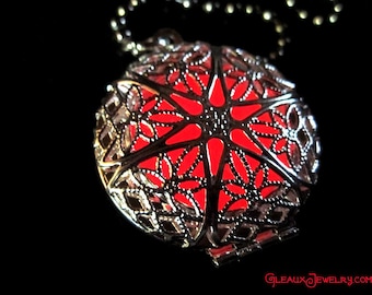 Fire Red Mystic Silver Glow Locket