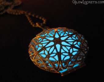 Steampunk Fairy Glow in the Dark Locket Aqua