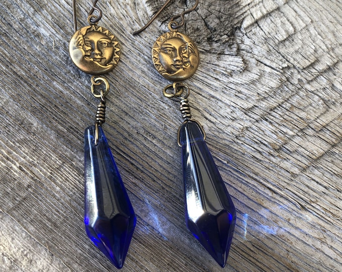 Celestial Cobalt Glass Sun-Catcher Earrings