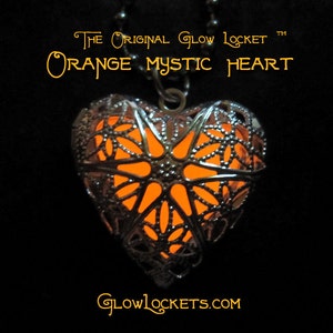 Orange Tangerine Mystic Heart Glow Locket image 7