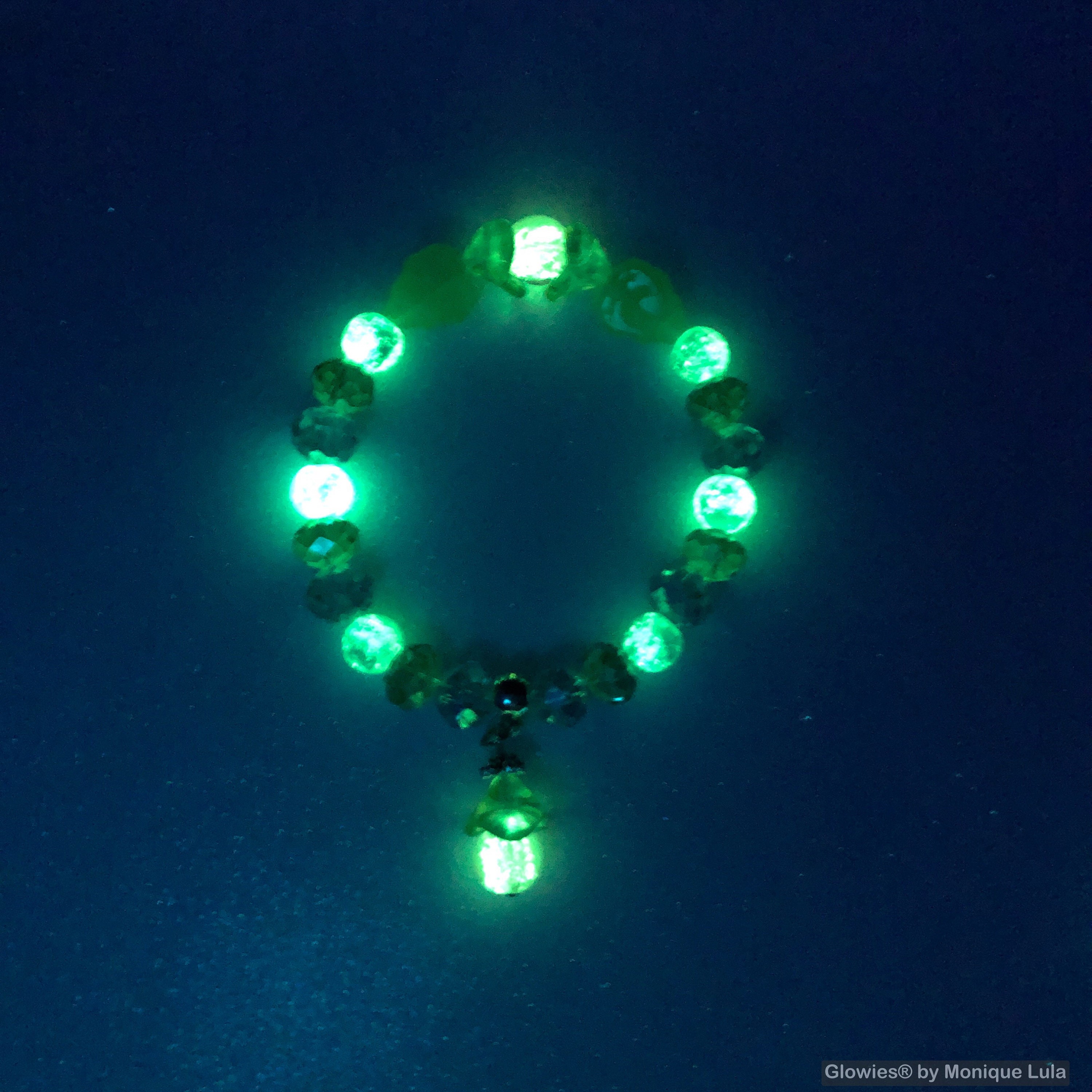 Stretch Uranium Glass Beaded Bracelets