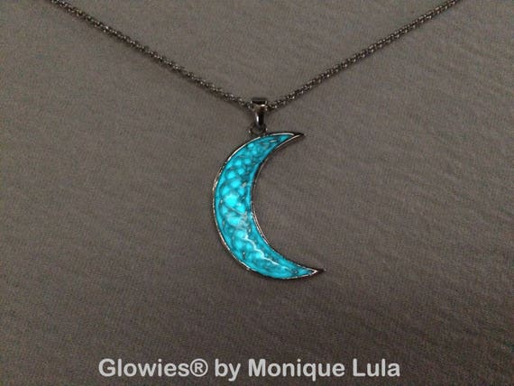 Buy Glow in the Dark Silver Crescent Moon and Glowing Galaxy Necklace  Pendant Glowing Moon Charm Outer Space Necklace Glow Jewelry Online in  India - Etsy