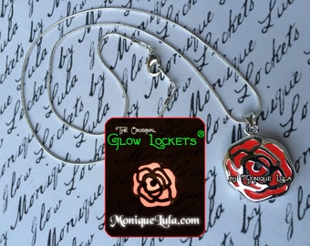 Glowing Red Rose Necklace Glow Jewelry Valentine Gift