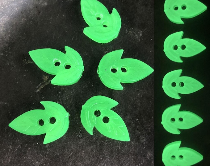 Green Leaf Buttons that glow in the dark