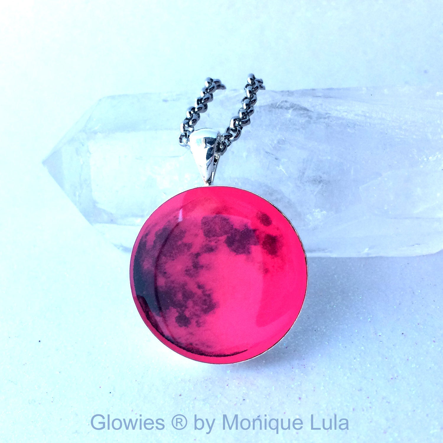 Full Pink Moon Real Space Glow in the dark 1 | Etsy