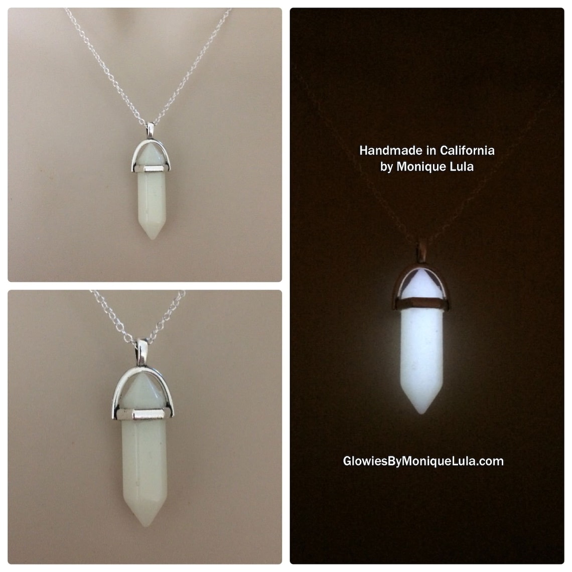 Glow Crystal Magic Necklace Glow Necklace Glowing Jewelry Etsy