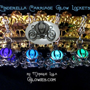 Cinderella Pumpkin Carriage Glow Locket Princess Necklace image 6