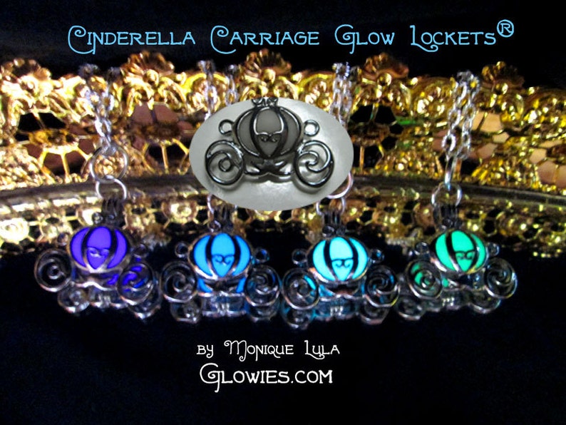 Cinderella Pumpkin Carriage Glow Locket Princess Necklace image 6