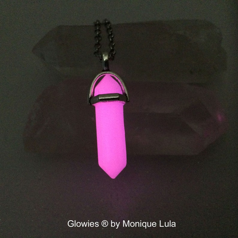 Glow Crystal Magic Necklace Glow Necklace Glowing Jewelry Etsy