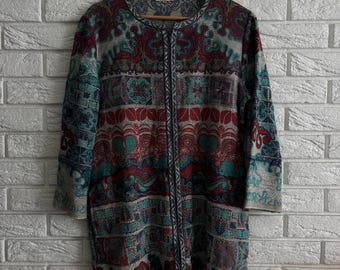 Ivko women printed coat geometric multicoloured size 38