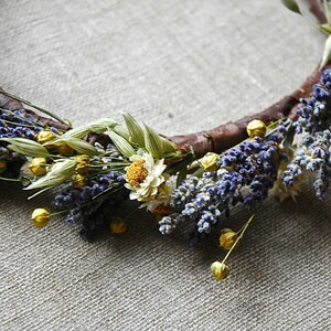 Lavender and Daisies Bridal Flower Crown Dried Lavender and Dried Flowers for Brides, Bridesmaids, Flowergirls image 4