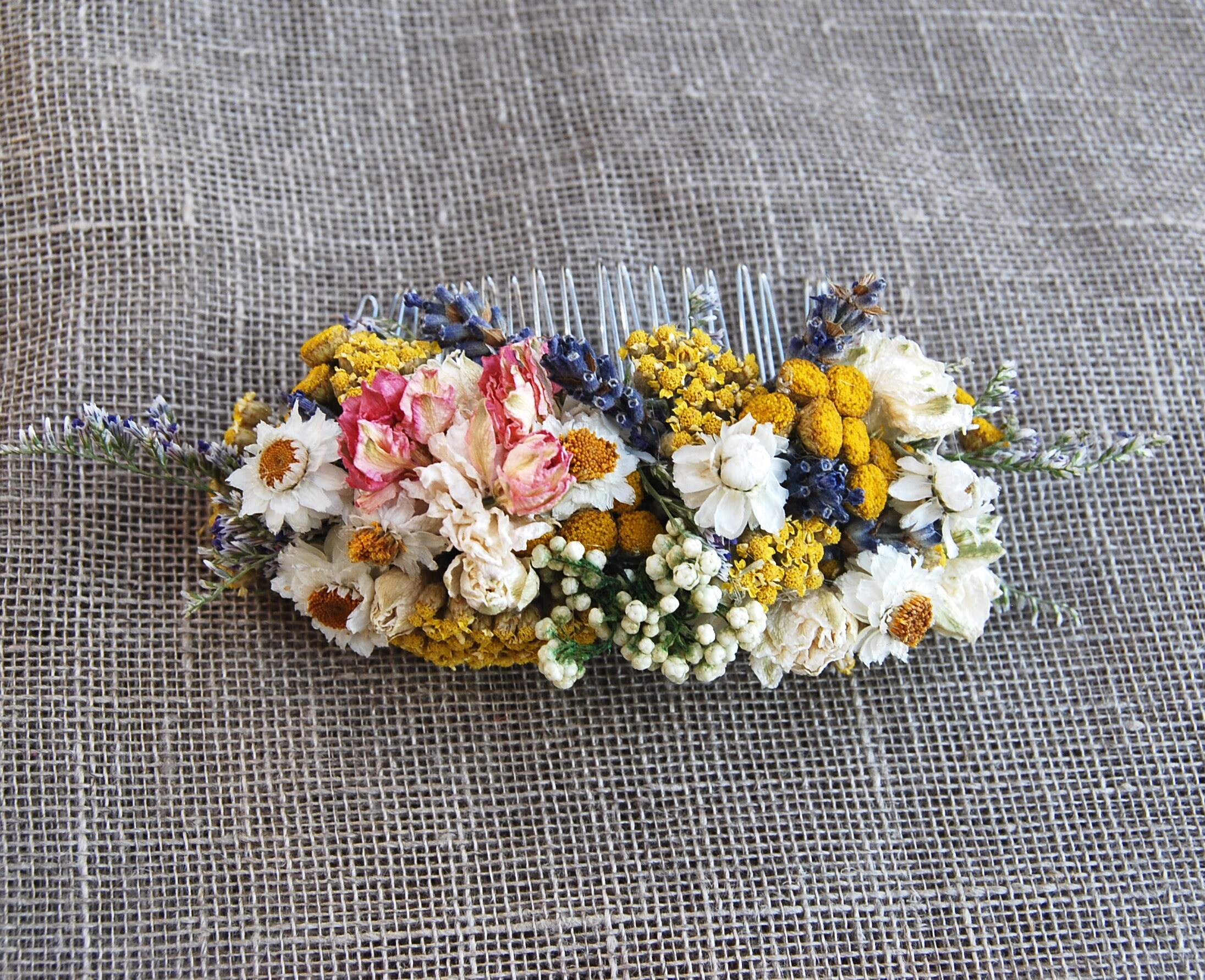 Custom Dried Flower Comb for Brides Bridesmaids Flower Etsy