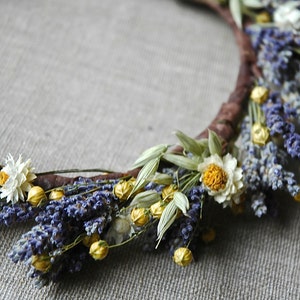 Lavender and Daisies Bridal Flower Crown Dried Lavender and Dried Flowers for Brides, Bridesmaids, Flowergirls image 2