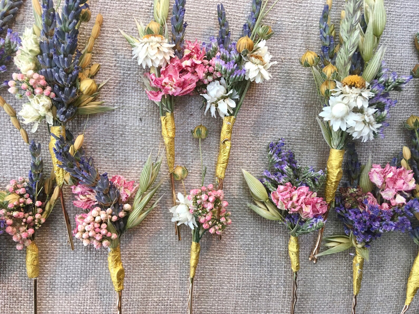 Dried Flower Hair Pins for Brides Bridesmaids Flower Girls Etsy